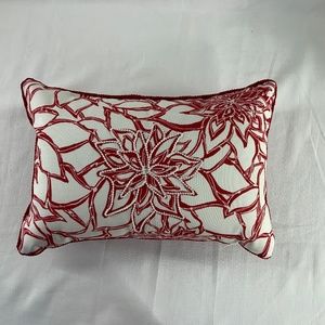 Handmade Xmas Pillow Embellished Beaded Flower